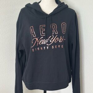 Aeropostale Black Hoodie with Rose Gold Logo